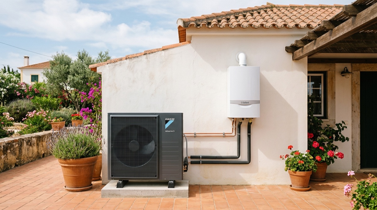 Comparação entre bomba de calor e caldeira a gás para aquecimento em Portugal